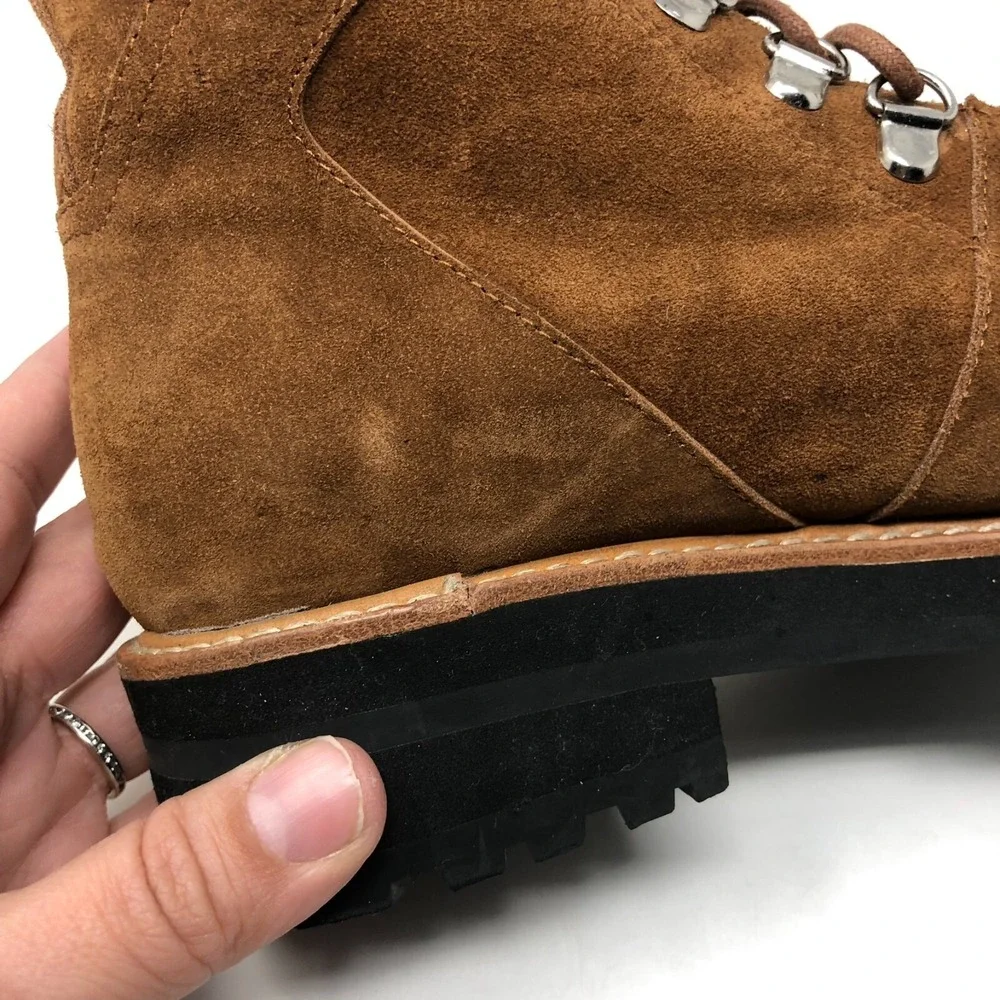 Sol Sana Harlan Suede Boot Womens 37 6 Beige Faux Fur Lined Cottagecore Winter